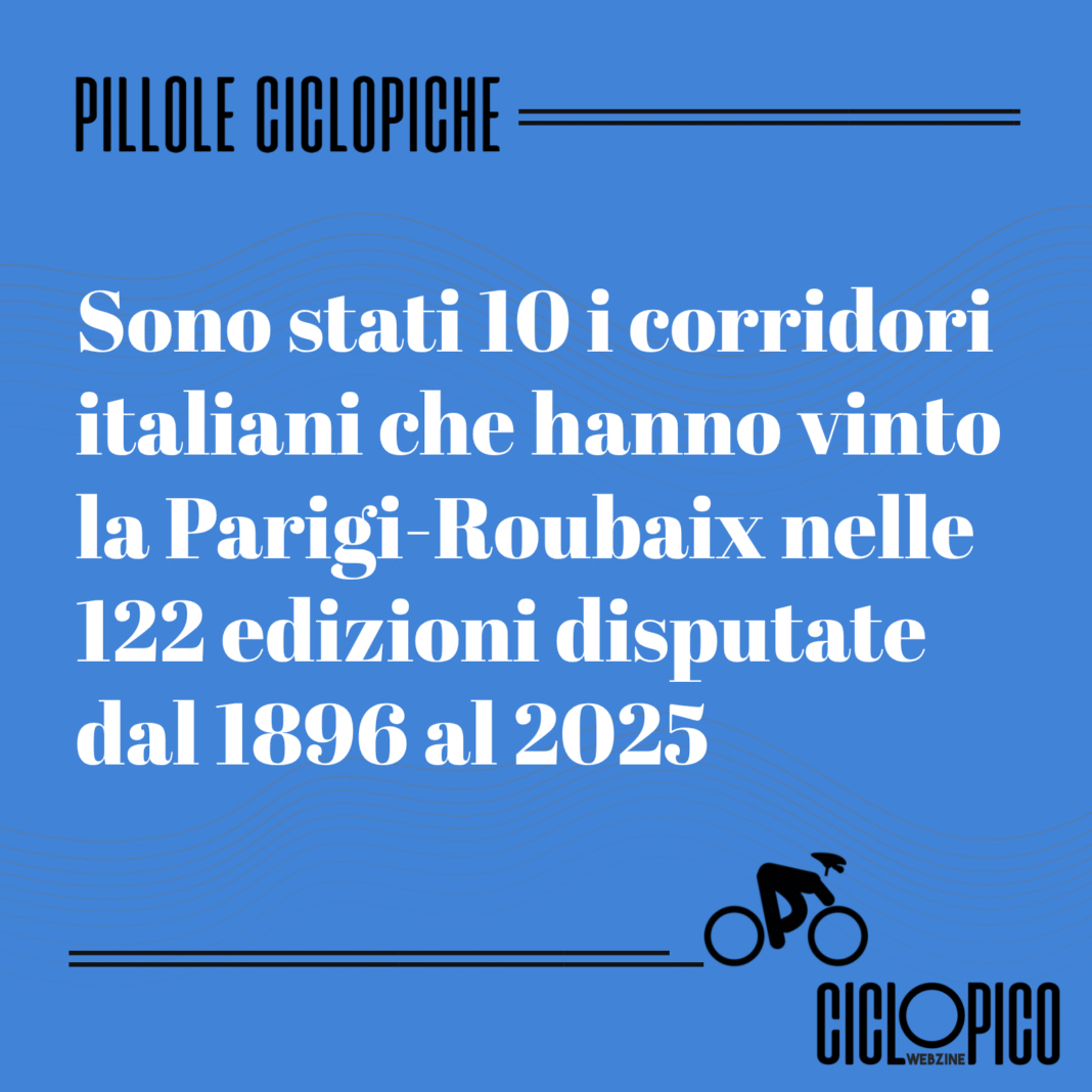 Corridori italiani Parigi Roubaix, le statistiche storiche in attesa del 2026