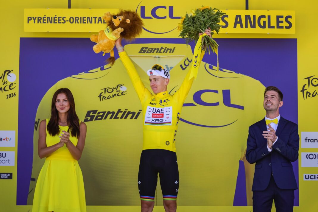 Tappa 3 Tour de France 2026, Tadej Pogacar veste la maglia gialla
